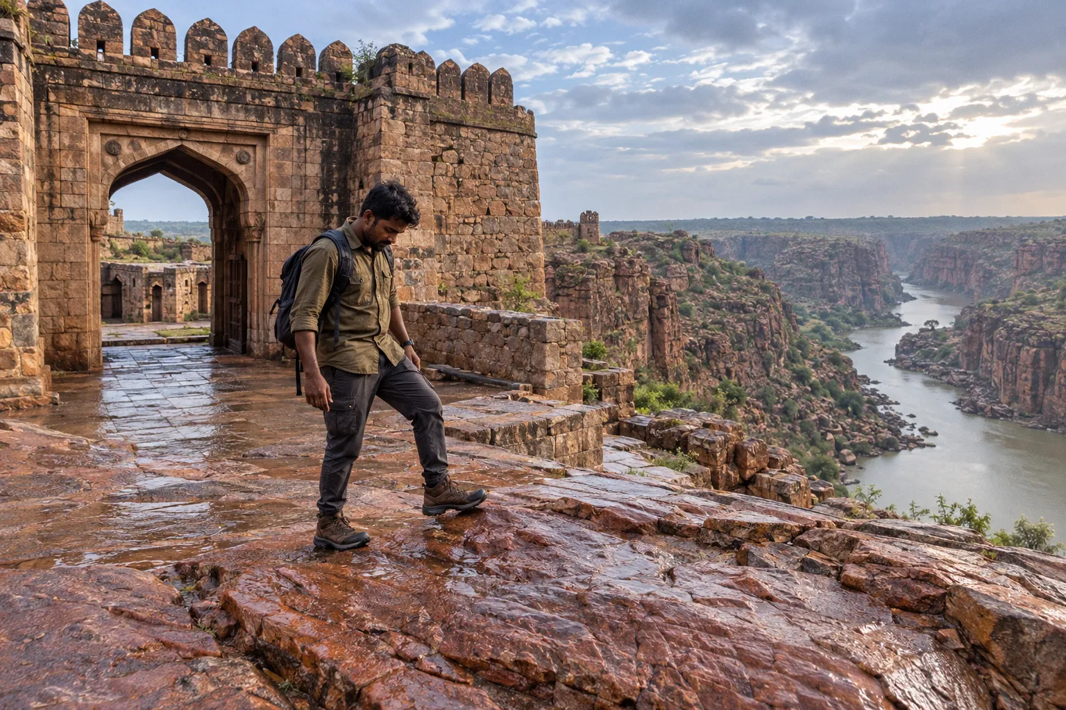 Footwear for Gandikota canyon: balancing grip and comfort