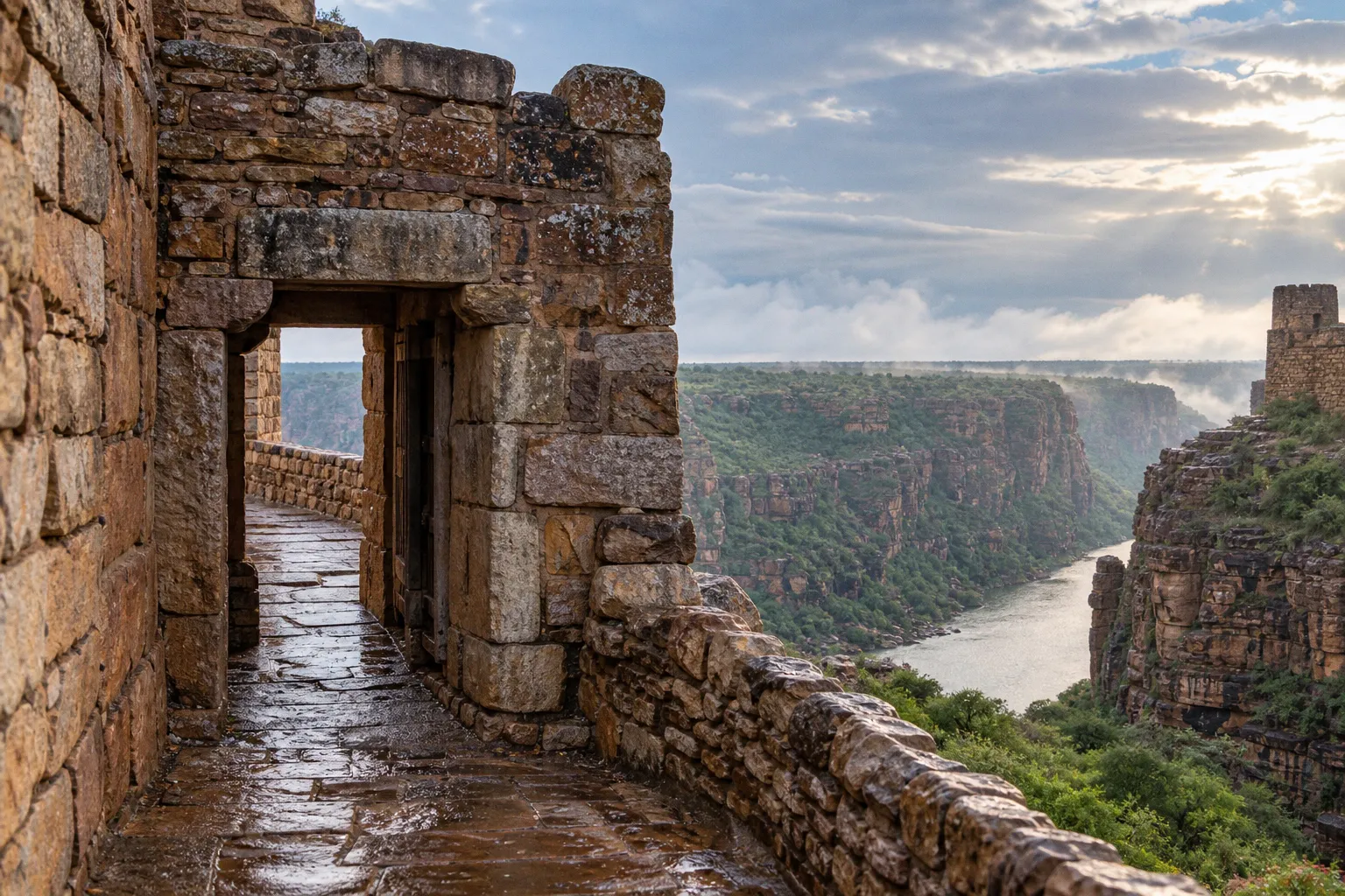Gandikota Fort entry points: main gate versus western postern