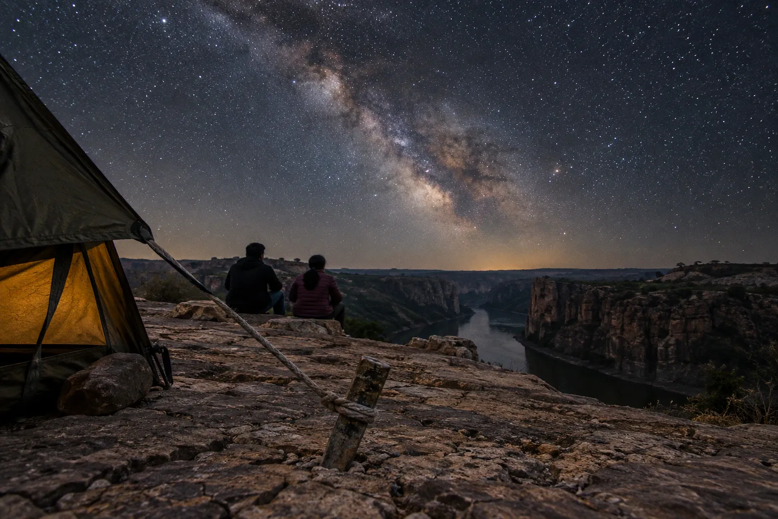 Stargazing spots in Gandikota for clear night sky views